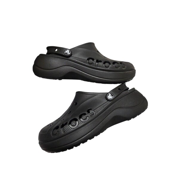 Crocs Unisex Baya Platform Clog Sandals Black Women's Size 8 Classic Comfort SH1 - Picture 8 of 8